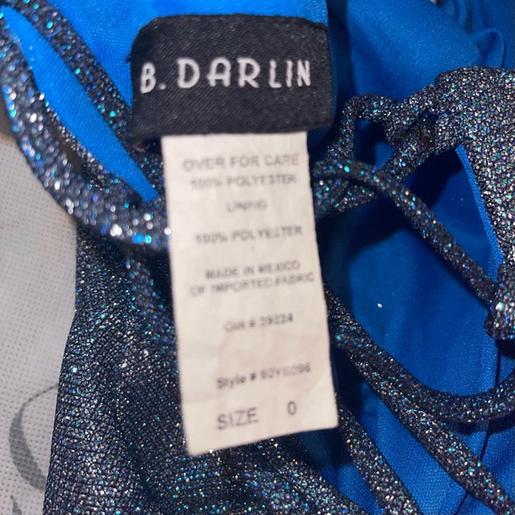 Size 0 Blue purple iridescent strapless prom gown. Lace up. B Darlin - Picture 6 of 9